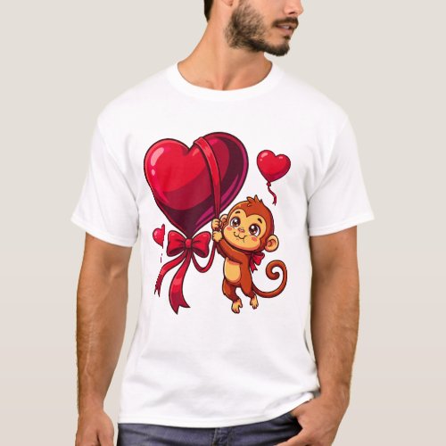 Heartbound Monkey Valentine T-Shirt