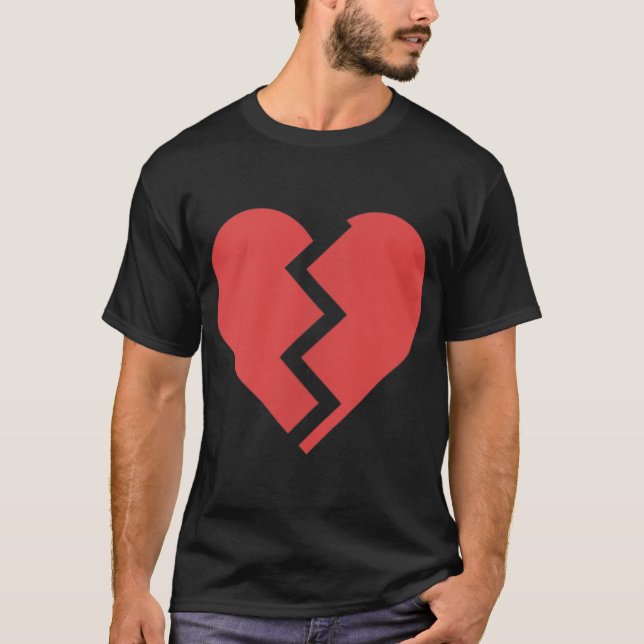 Heartbreak Broken Heart Graphic Print Chic Stylish T-Shirt (Front)