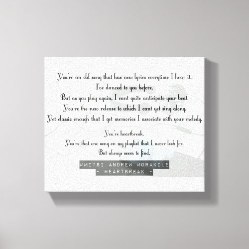 Heartbreak Poetry Canvas