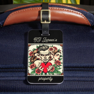 Heartbreaker and women Tattoo art-inspired custom  Luggage Tag