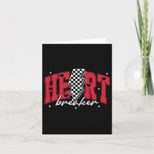 Heartbreaker Checkered Retro Valentines Day Heart Card