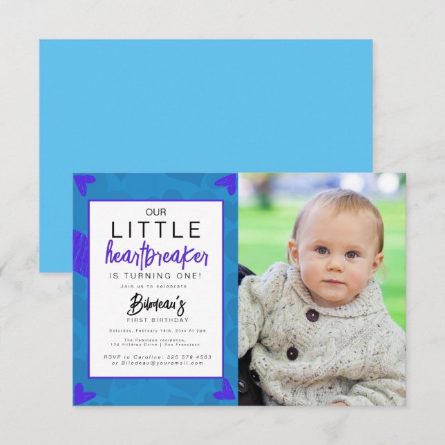 Heartbreaker Kids Photo Birthday Party Thank You (Front/Back)