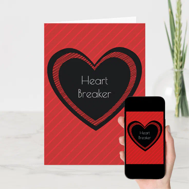 Heartbreaker Red and Black Greeting Card Zazzle