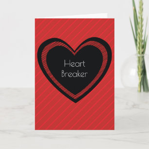 Heartbreaker Red and Black Greeting Card