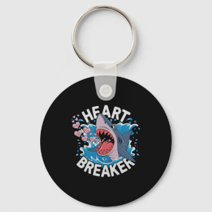 Heartbreaker Shark Cute Funny Love Design For Vale Keychain