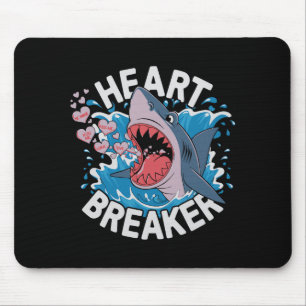 Heartbreaker Shark Cute Funny Love Design For Vale Mouse Pad