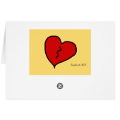 Heartbroken Cartoon Elephant & Custom Text Cards (Back Horizontal)