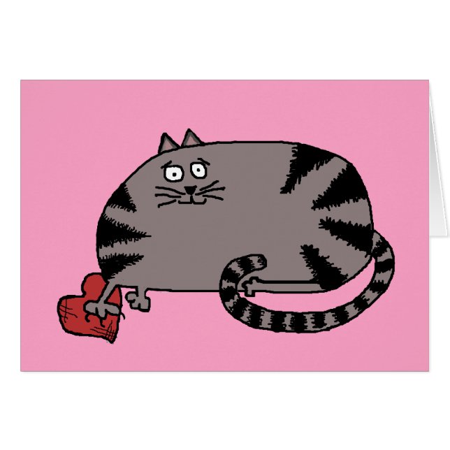 Heartbroken Cartoon Kitty Cat Custom Text Cards (Front Horizontal)