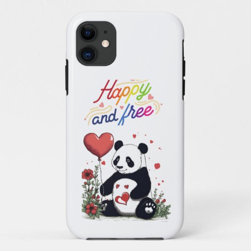 Heartbroken Panda Art Tee iPhone 11 Case