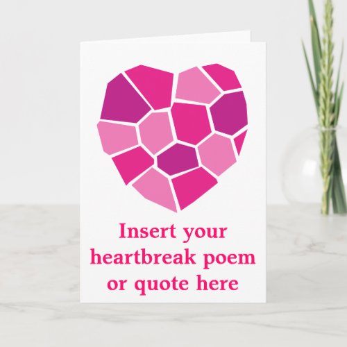 Heartbroken poem greeting card for broken hearted