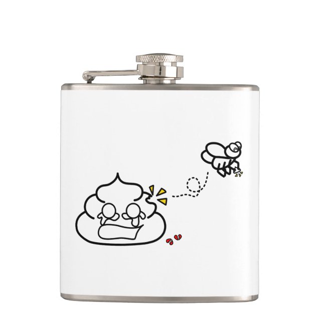 Heartbroken Poop - Brootsch the PooPoo Flask (Front)