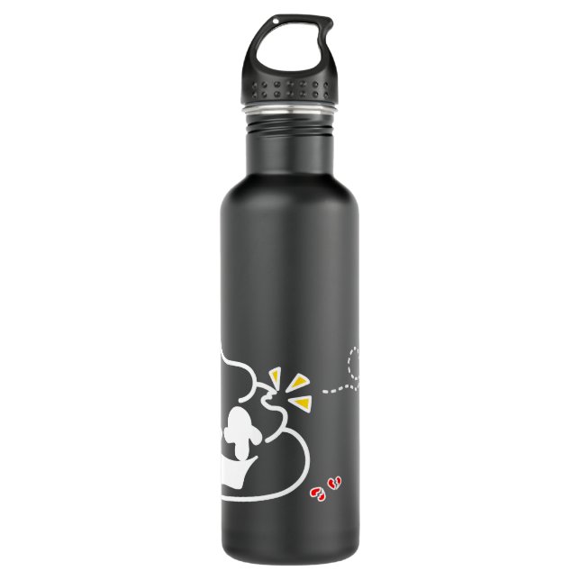 Heartbroken Poop - Brootsch the PooPoo Stainless Steel Water Bottle (Front)