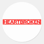 Heartbroken Stamp Classic Round Sticker