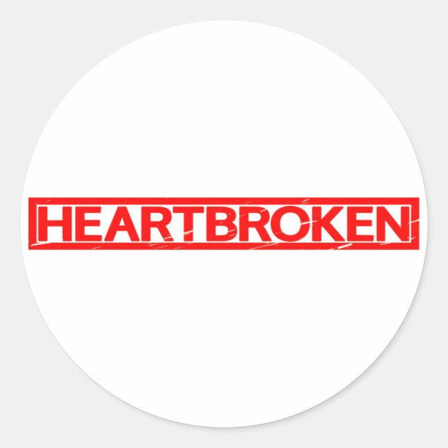 Heartbroken Stamp Classic Round Sticker (Front)