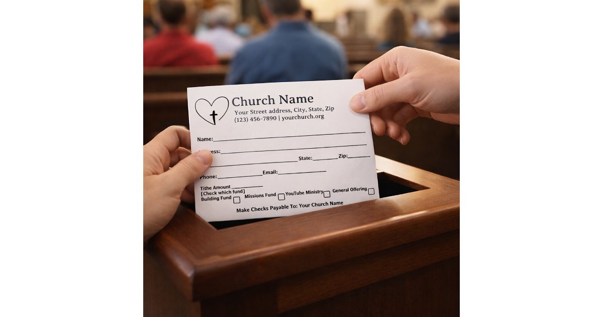 Tithe Cross HeartCross2 Church Tithe Offering Collection Envelope | Zazzle