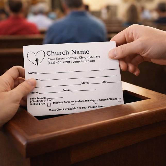 HeartCross2 Church Tithe Offering Collection Envelope (Creator Uploaded)