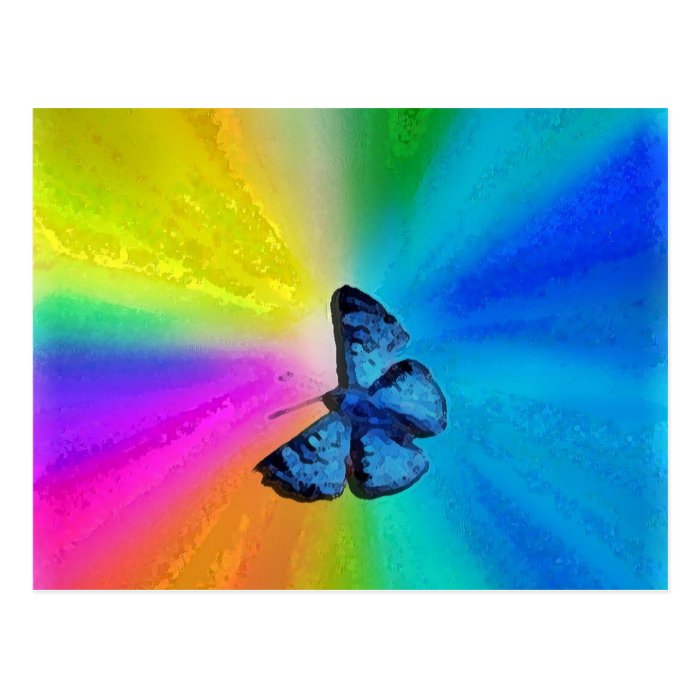 heartedrainbow butterfly postcard