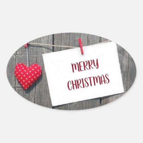 HEARTFELT AND PRETTY CHRISTMAS OVAL STICKER