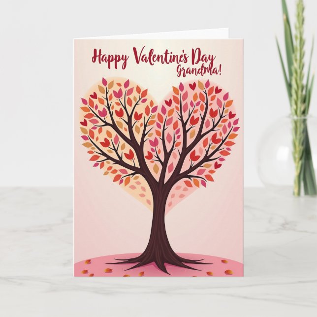 Heartfelt Autumn Love Tree Card (Front)