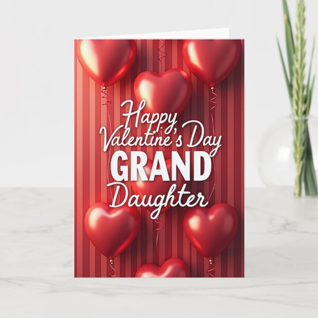 Heartfelt Balloons Granddaughter Card (Front)