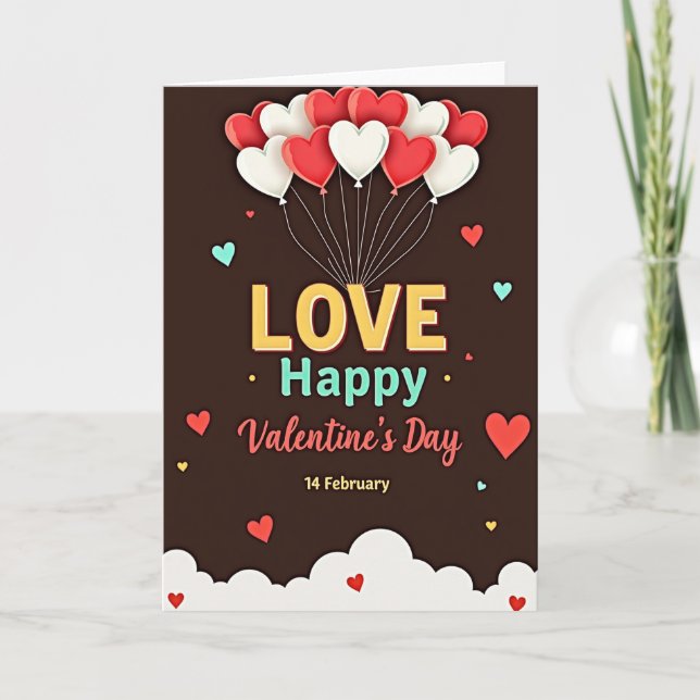 Heartfelt Balloons Love Card (Front)