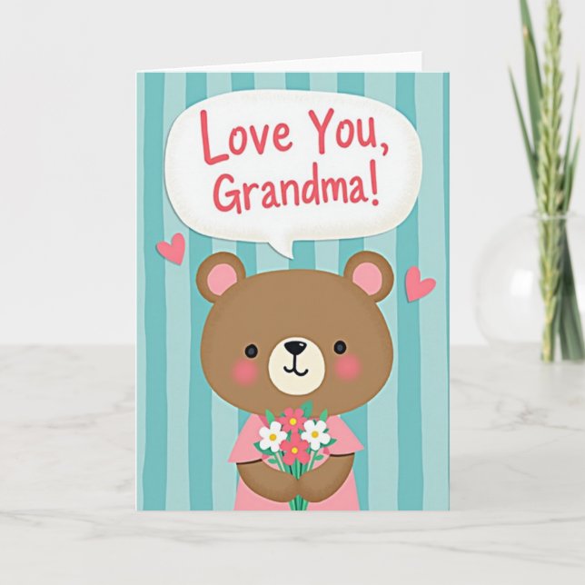 Heartfelt Bear Grandma Card (Front)