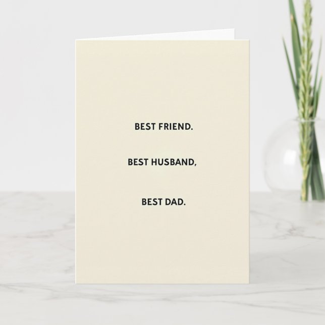 Heartfelt Best Dad Typography Card (Front)