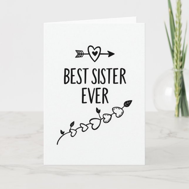 Heartfelt Best Sister Ever Card (Front)