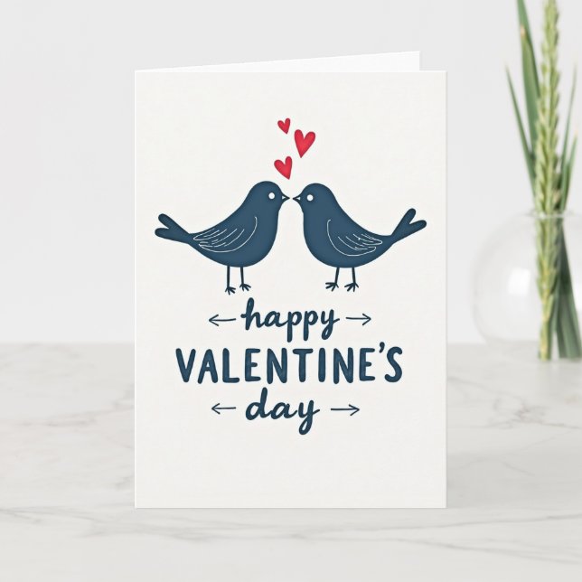 Heartfelt Birds Valentines Card (Front)