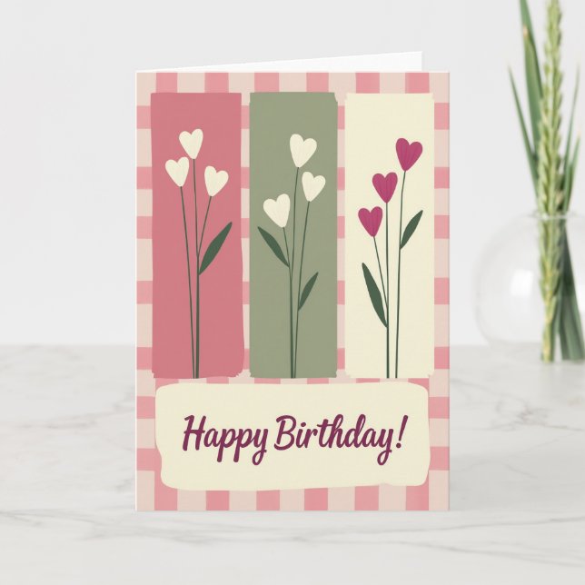 Heartfelt Birthday Floral Card (Front)