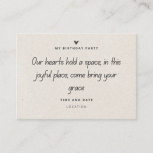 Heartfelt Birthday Invitation Elegant & Minimalist