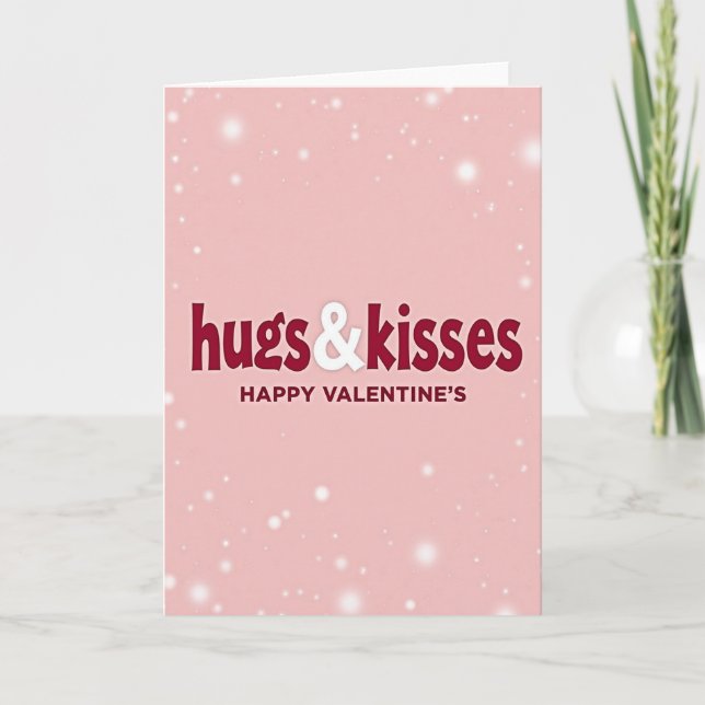 Heartfelt Bokeh Hugs Kisses Card (Front)