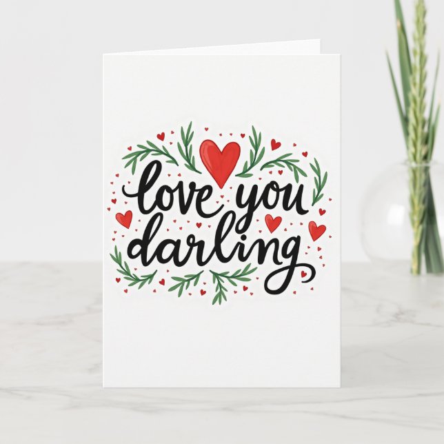 Heartfelt Botanical Love Card (Front)