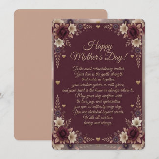 Heartfelt Botanical Mother’s Day Greeting Holiday Card