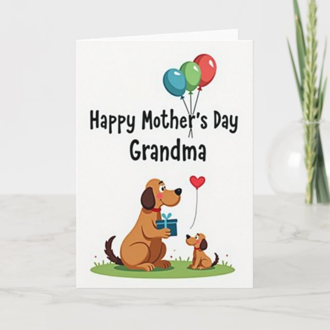 Heartfelt Canine Mothers Day Card (Front)