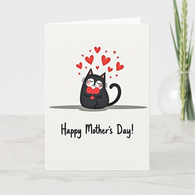Heartfelt Cat Mothers Day Card (Front)