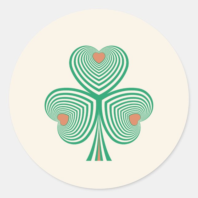 Heartfelt Clover Classic Round Sticker (Front)