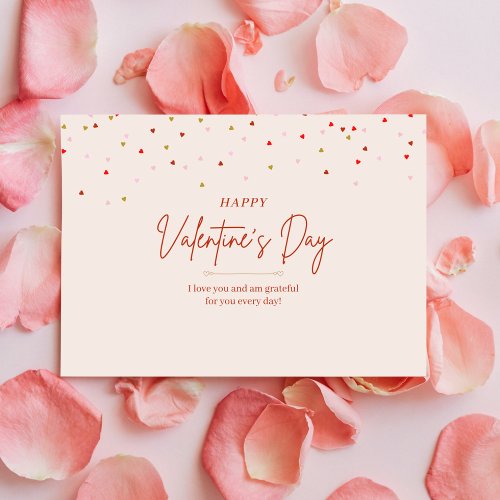 Heartfelt Confetti Valentines Day Postcard