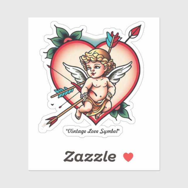 Heartfelt Cupid and Arrow Ink Sticker (Sheet)