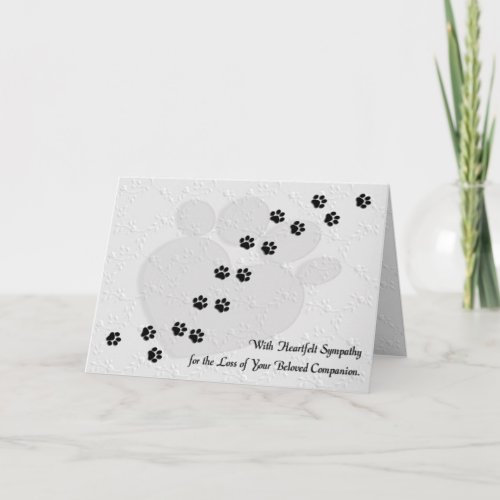 Heartfelt Dog or Cat Pet Sympathy Card