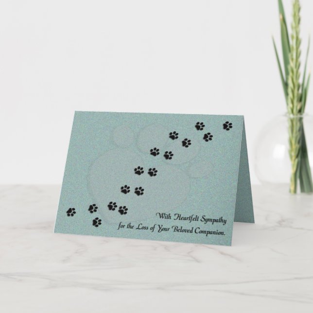 Heartfelt Dog or Cat Pet Sympathy Card (Front)