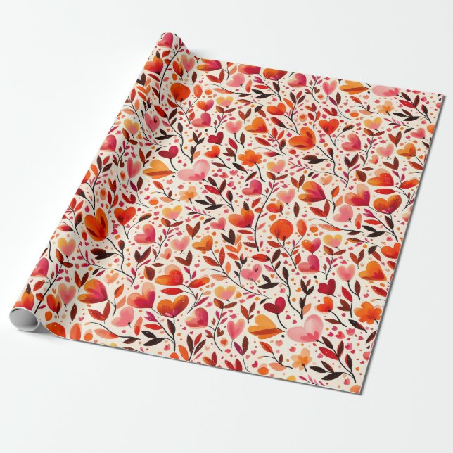 Heartfelt Elegance: Romance Wrapping Paper (Unrolled)