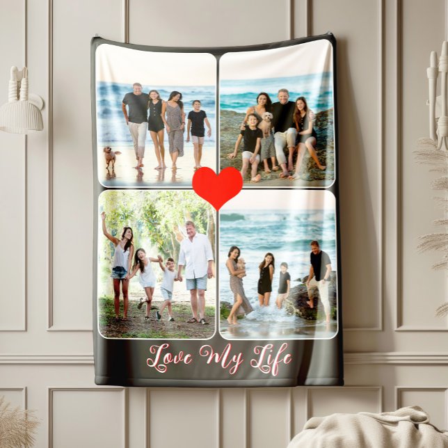 Heartfelt Family Photo Collage Love Design Sherpa Blanket (Creator Uploaded)