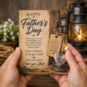 Heartfelt Father’s Day Message of Gratitude & Love Holiday Card