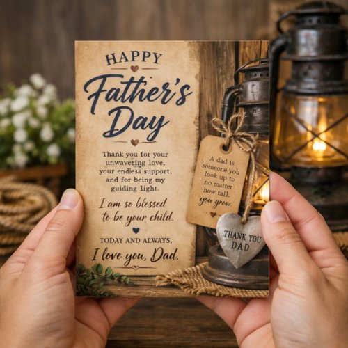 Heartfelt Father’s Day Message of Gratitude & Love Holiday Card
