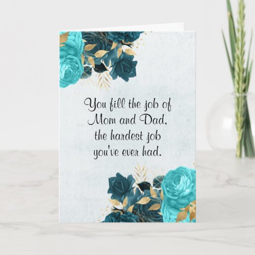 Heartfelt Fathers Day For Single Mom Blue Rose Card