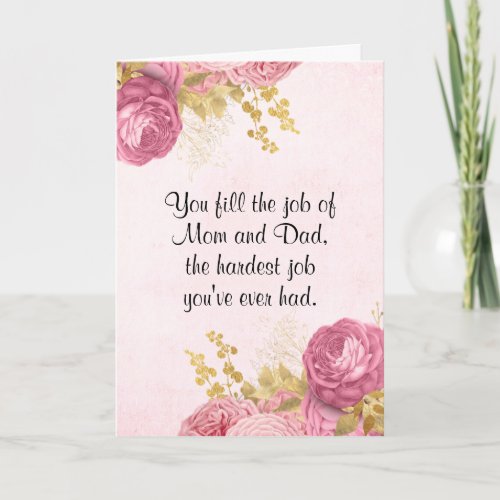 Heartfelt Fathers Day For Single Mom Pink Rose Card