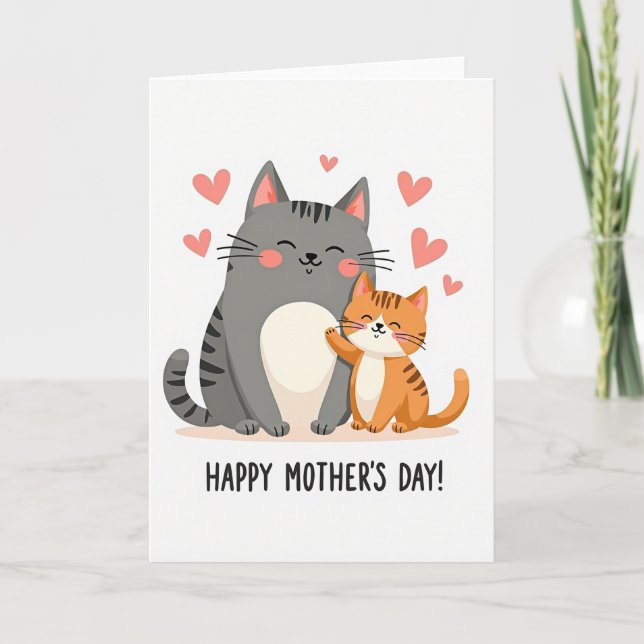 Heartfelt Feline Mothers Day Card (Front)