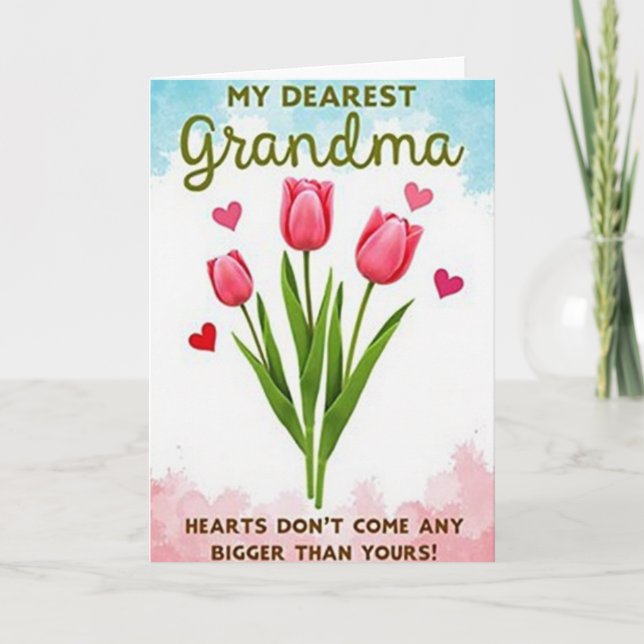 Heartfelt Floral Grandma Card (Front)