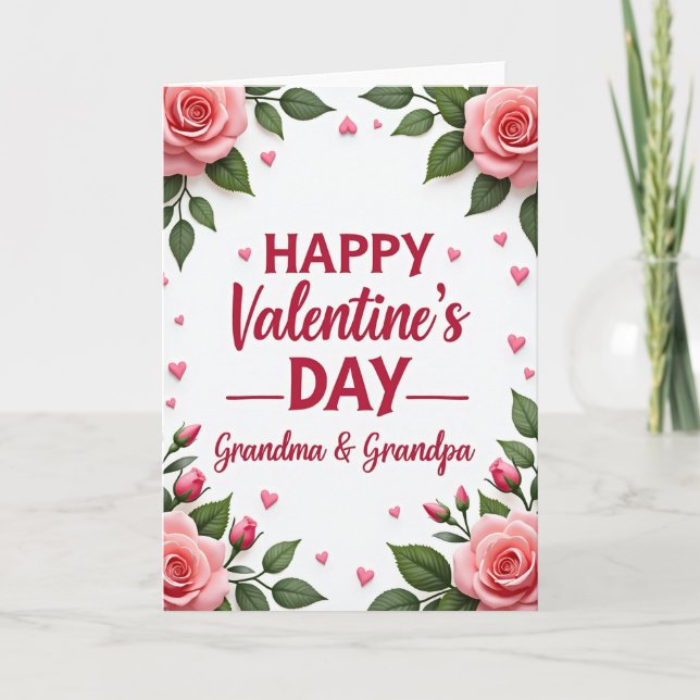 Heartfelt Floral Grandma Grandpa Card (Front)